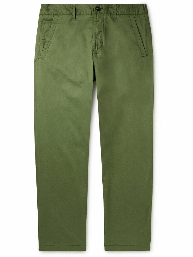 Photo: Stone Island - Straight-Leg Garment-Dyed Stretch-Cotton Gabardine Chinos - Green
