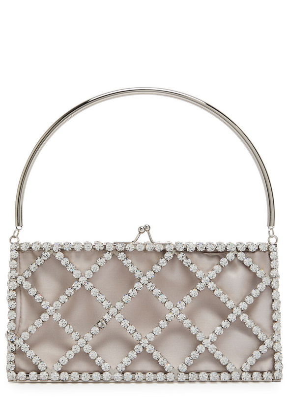 Photo: Rosantica Garofano Crystal-embellished Satin Shoulder bag - Silver - One Size