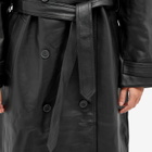 Meotine Women's Bobby Leather Trench Coat in Black
