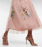 REDValentino Floral tulle midi dress