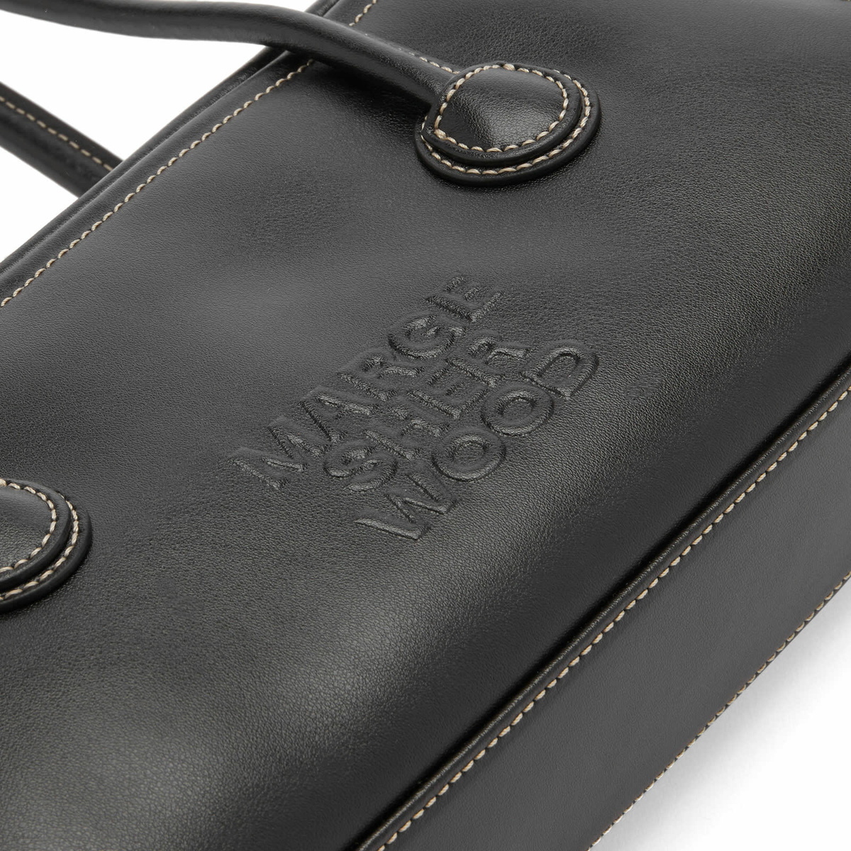 MARGE SHERWOOD Women's Soft Baguette Bag in Black Plain