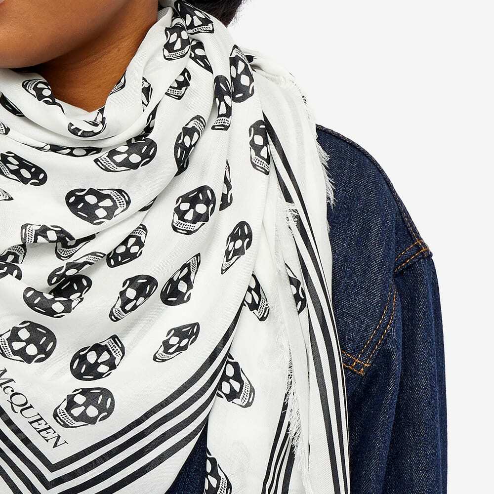 Alexander McQueen Women's Biker Skull Scarf 120 x 140 in Ivory