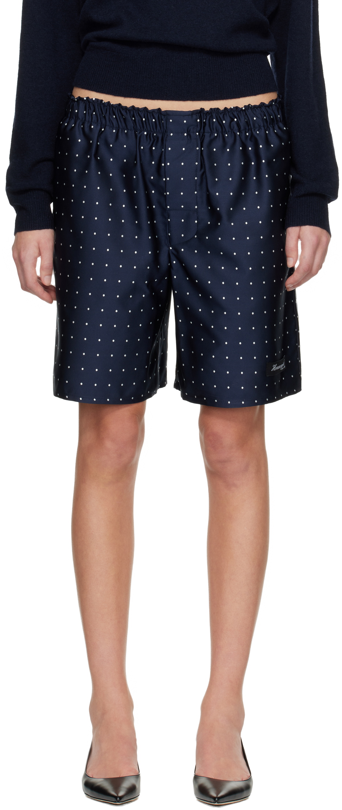 HommeGirls Navy Long Boxer Shorts