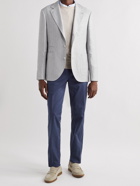 Brunello Cucinelli - Unstructured Herringbone Linen, Wool and Silk-Blend Blazer - Gray