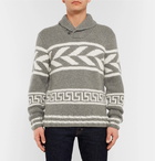 Ralph Lauren Purple Label - Shawl-Collar Intarsia Cashmere Sweater - Men - Gray