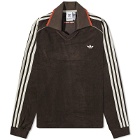 Adidas Consortium x Wales Bonner Twill 3-Stripe Top in Dark Brown