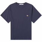 Maison Kitsuné Men's Fox Patch Classic T-Shirt in Navy