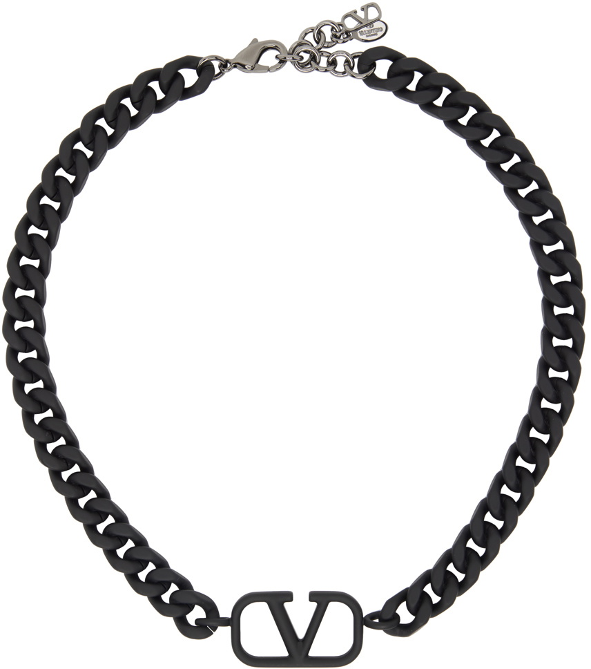 Valentino Garavani Black VLogo Necklace