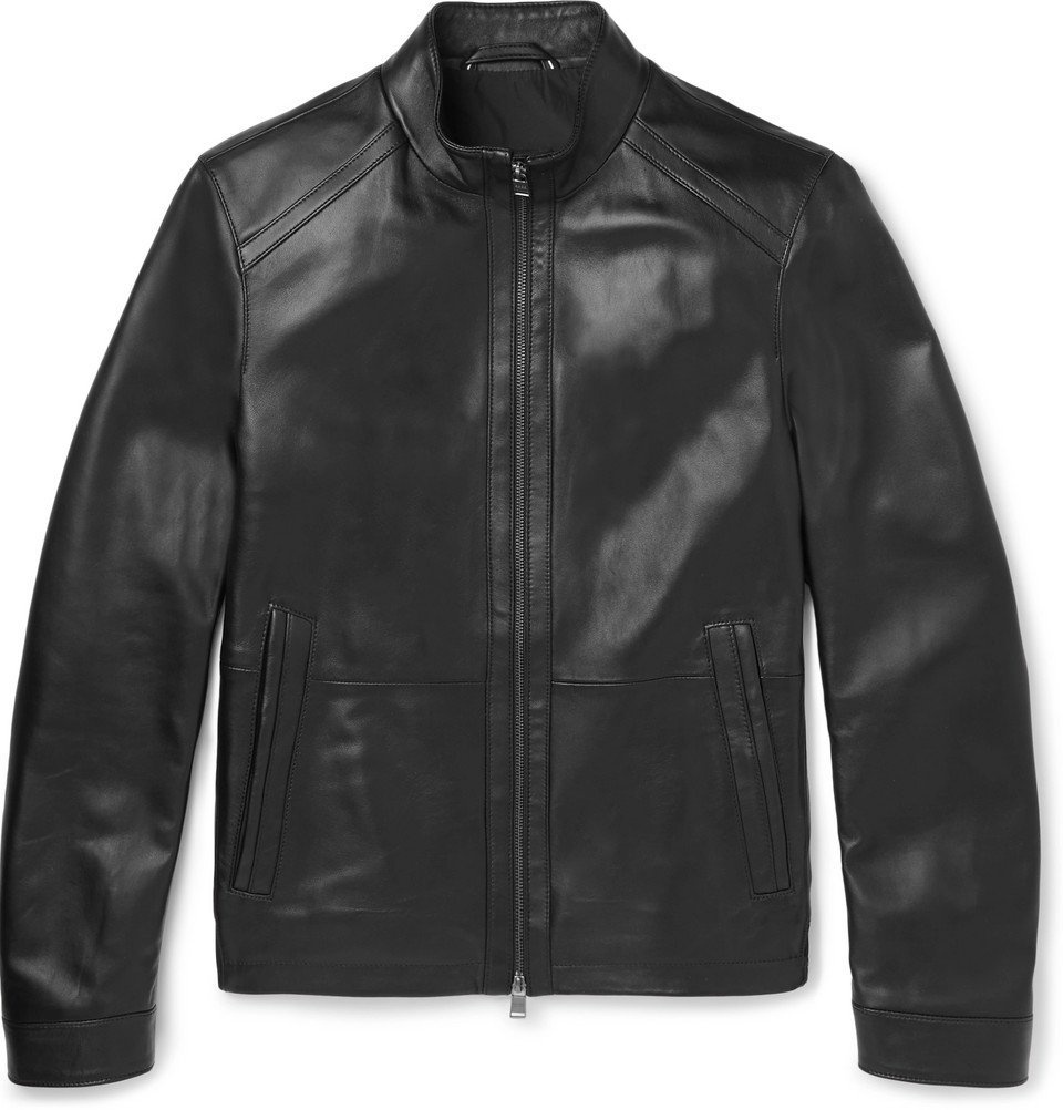 Hugo Boss - Nestal Leather Jacket - Black Hugo Boss