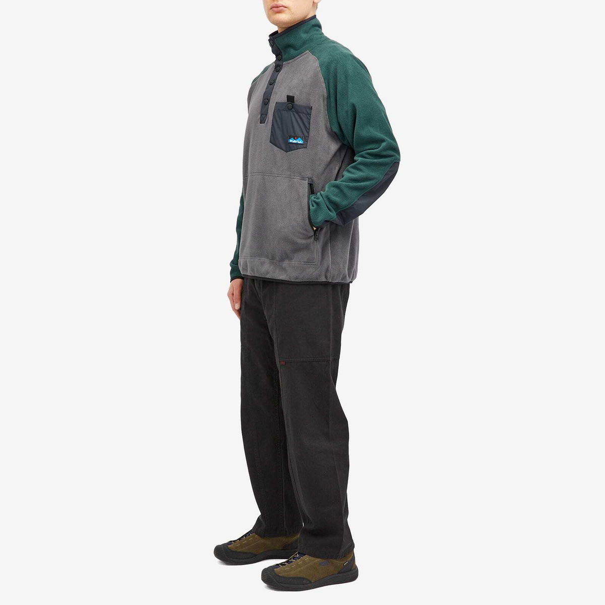 KAVU Men's Teannaway Snap Fleece in Black Hills Spruce