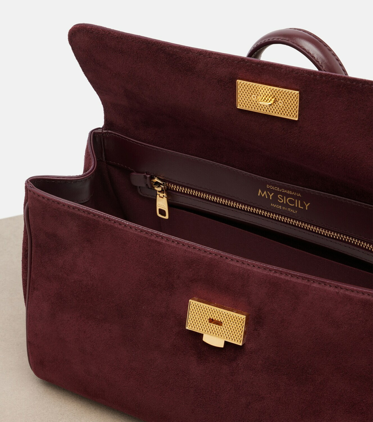 Dolce&Gabbana Sicily Medium suede top-handle bag