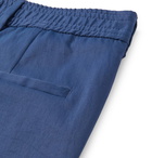 Hugo Boss - Blue Paco Cropped Slim-Fit Twill Trousers - Navy