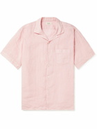 Hartford - Palm Mc Pat Camp-Collar Linen Shirt - Pink