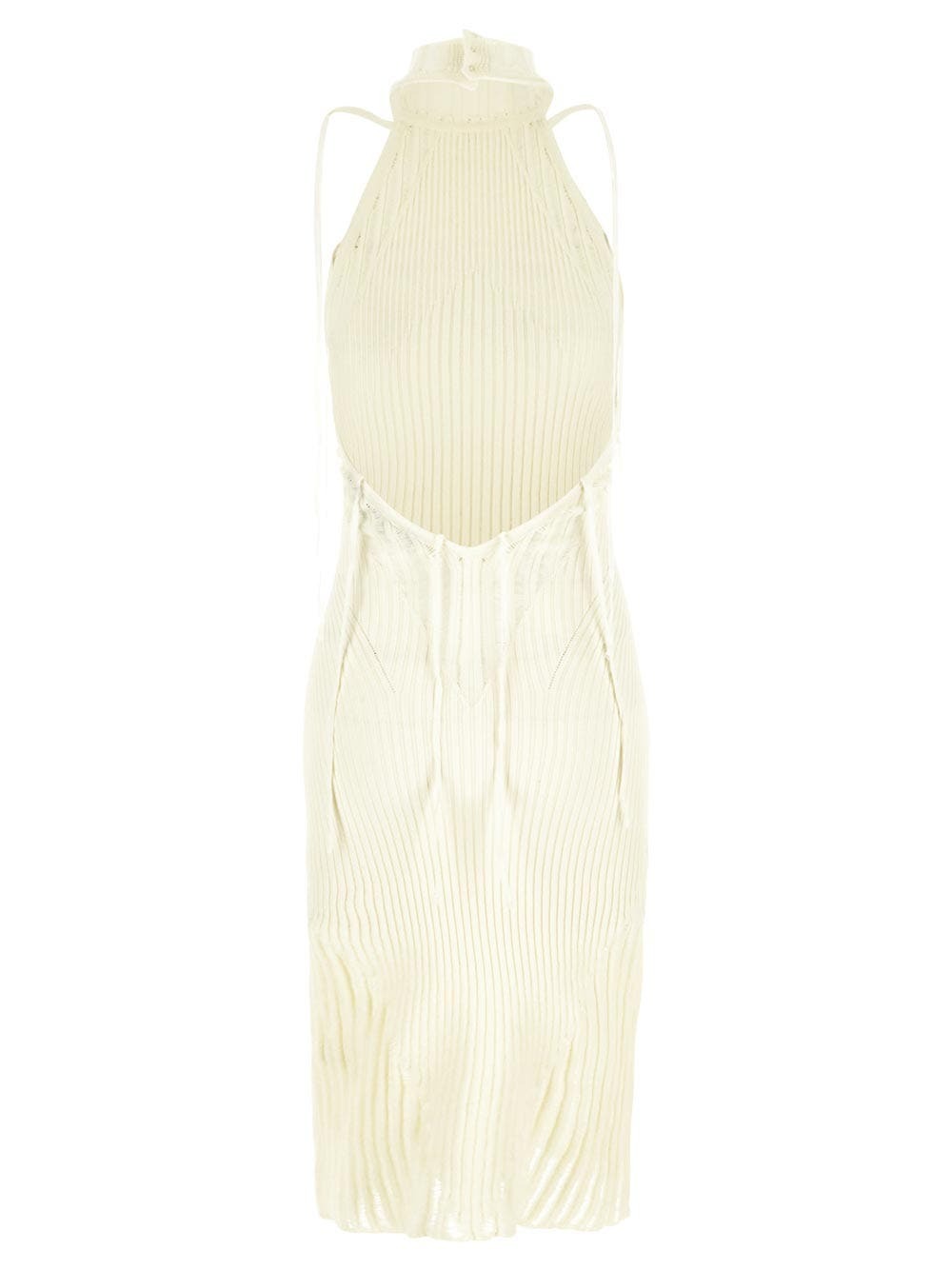 knee length dresses for ladies ANDREADAMO Ribbed Knit Midi Dress With Floating Details – SHOP CURVE