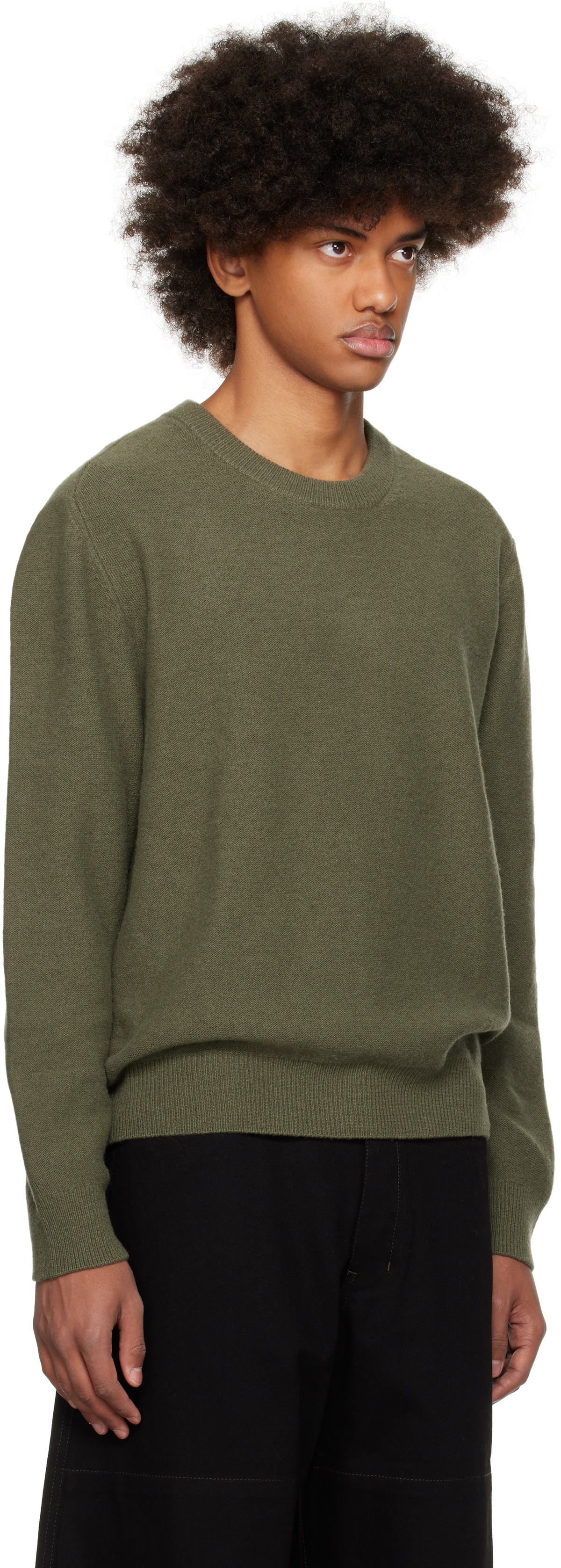 LEMAIRE Khaki Crew Neck Sweater Lemaire