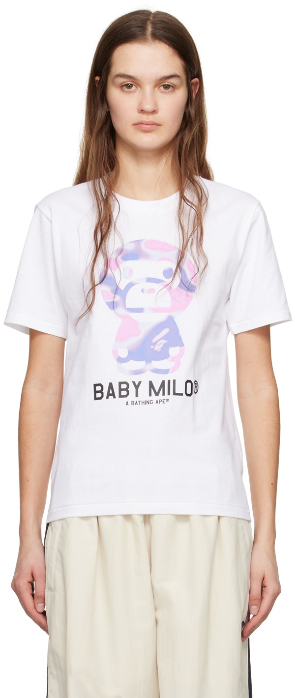 Photo: BAPE White Liquid Camo Baby Milo T-Shirt