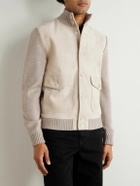 Incotex - Zanone Virgin Wool-Trimmed Suede Jacket - Brown