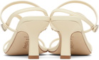 Aeyde Off-White Elise Leather Toe-Post Heeled Sandals