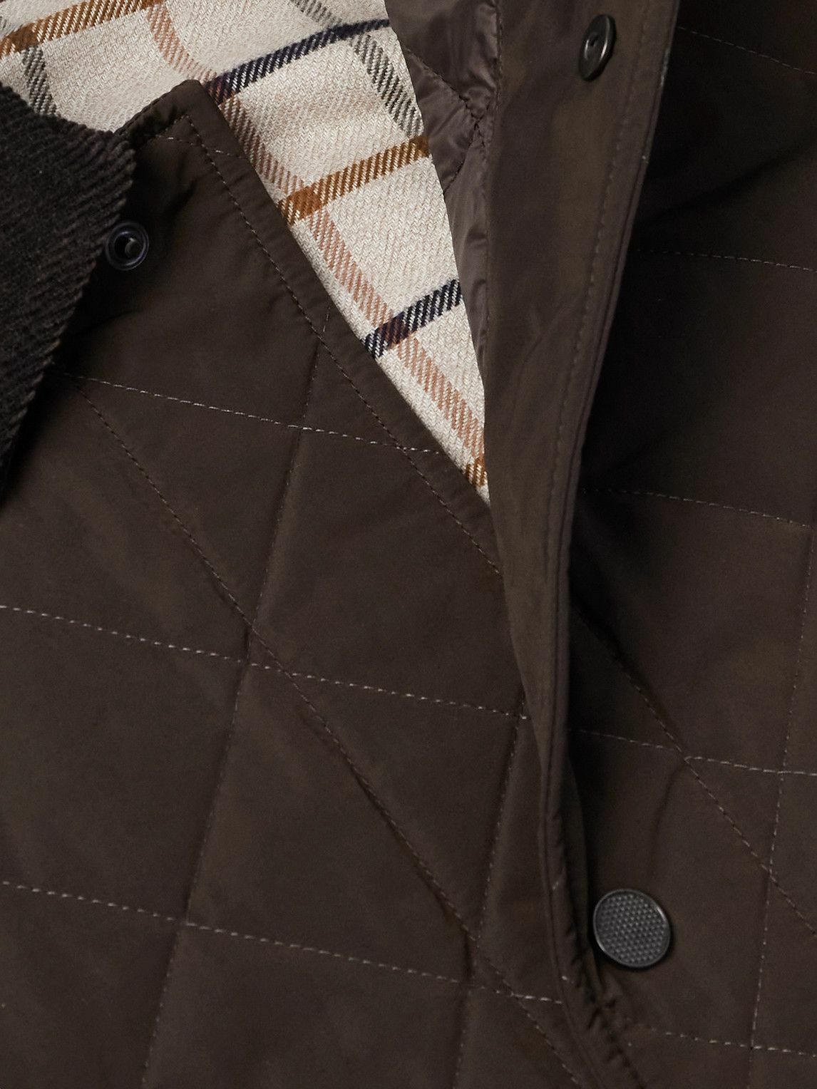 Purdey - Winchester Corduroy and Knit-Trimmed Quilted Padded Shell Jacket - Brown