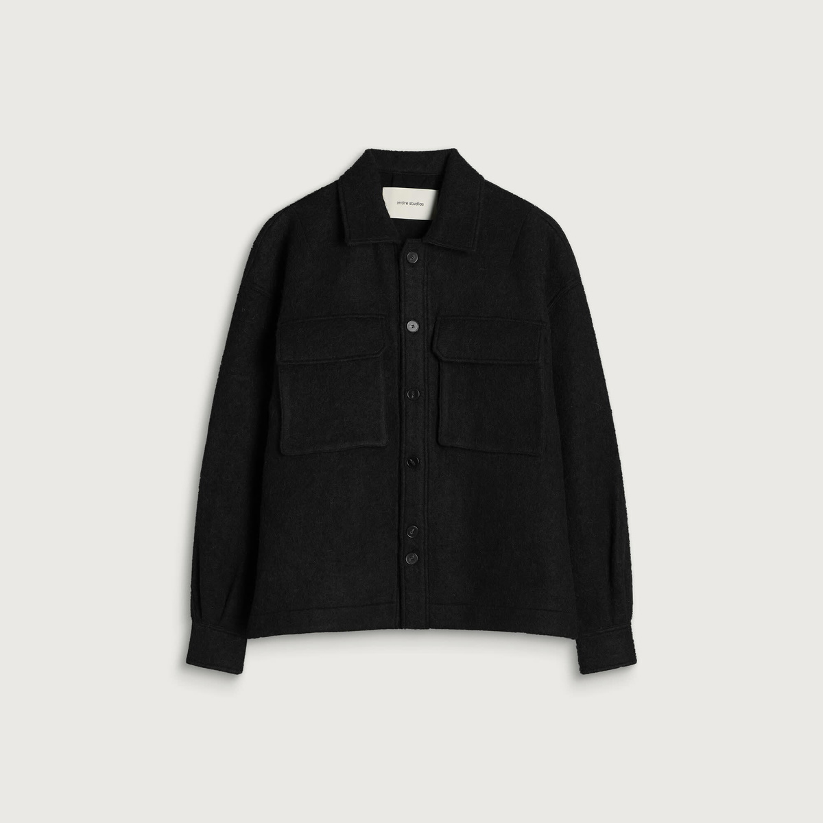 Entire Studios Men's Fjord Wool Shirt Jacket in Black