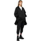 Fumito Ganryu Black Flare Zip-Up Hoodie