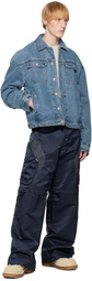 SPENCER BADU Blue Zip Denim Jacket