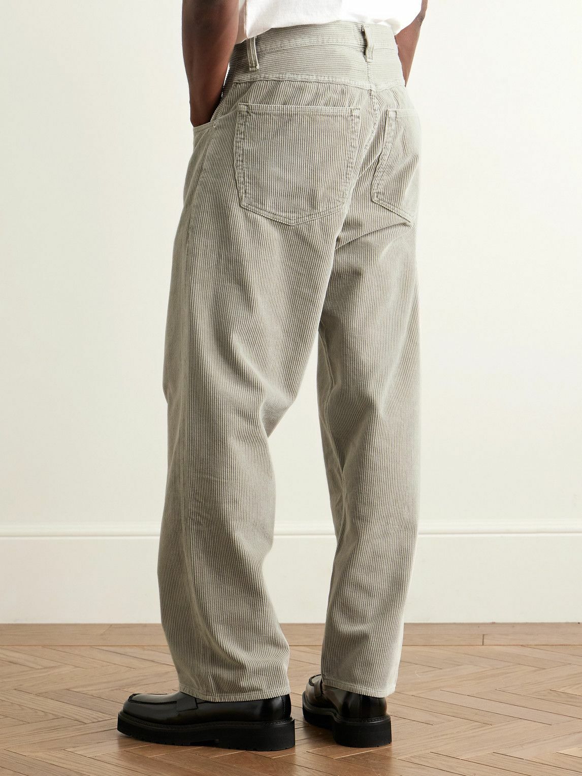 AGOLDE - Fusion Straight-Leg Cotton-Corduroy Trousers - Neutrals