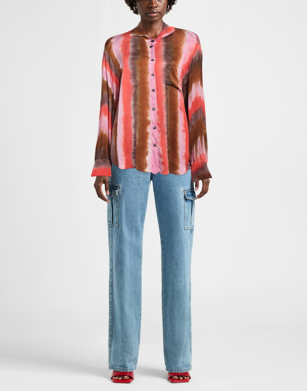 Raquel Allegra Womens Shirt in Red