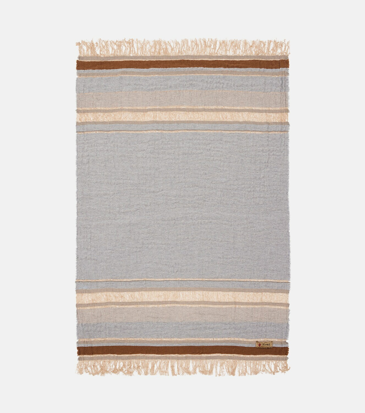 The House of Lyria Xoroi striped jute and wool-blend throw