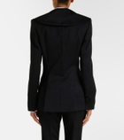 McQueen Satin-trimmed wool blazer