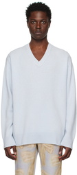 Acne Studios Blue V-Neck Sweater