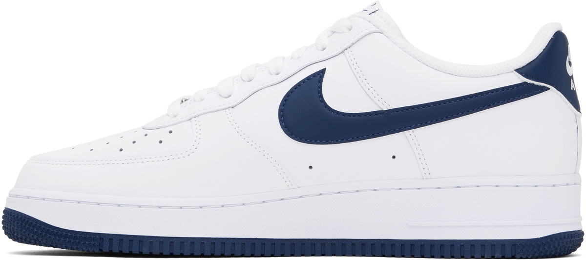 white air force ones with navy blue check