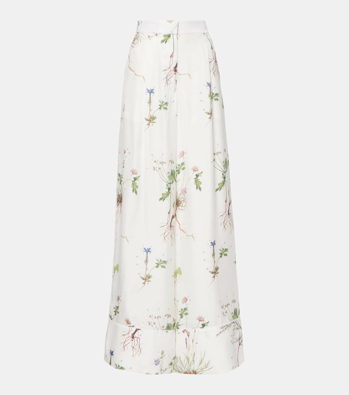 Erdem Floral printed silk wide-leg pants