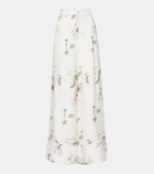 Erdem Floral printed silk wide-leg pants