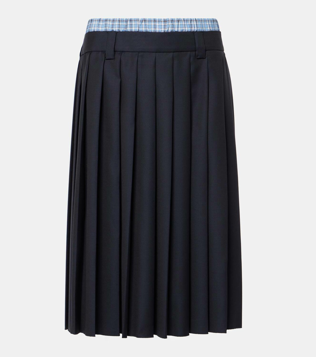 Miu Miu Pleated wool midi skirt