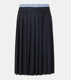 Miu Miu Pleated wool midi skirt
