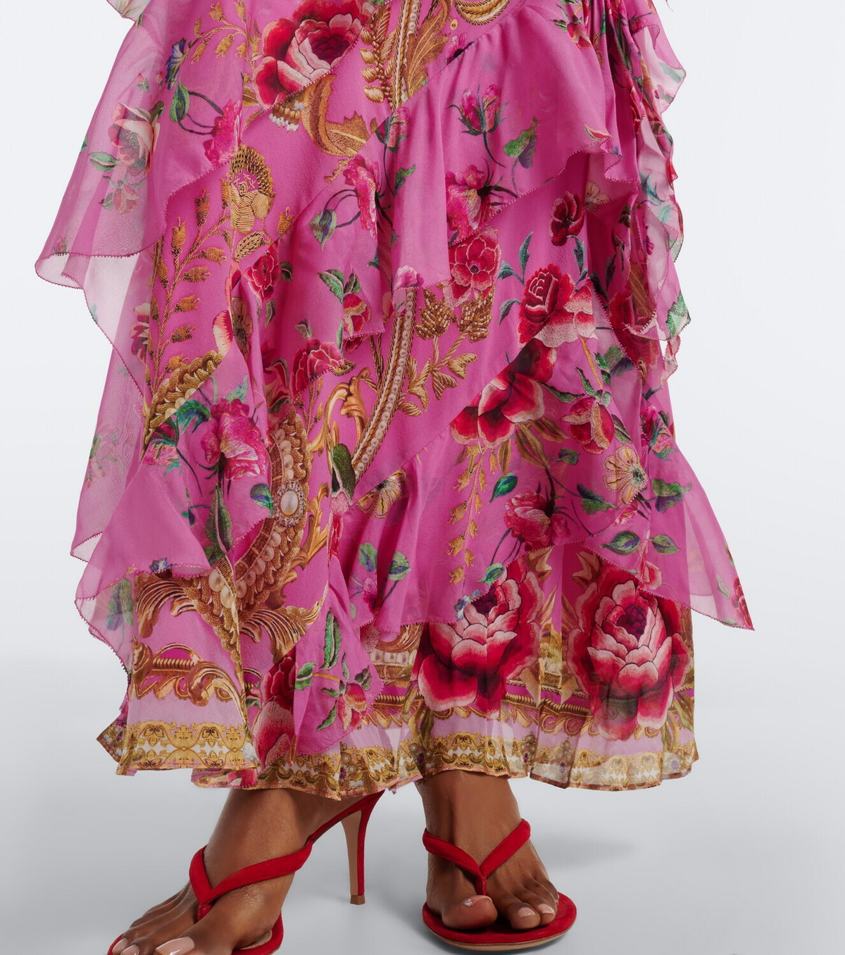 Camilla Floral ruffled silk maxi dress