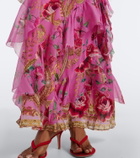 Camilla Floral ruffled silk maxi dress