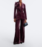 Elie Saab Floral-appliqué silk-blend velvet blazer