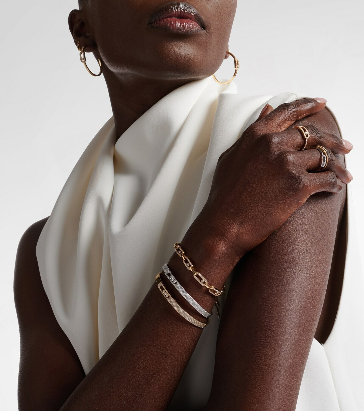 Messika Move Noa KM 18kt gold bangle with diamonds