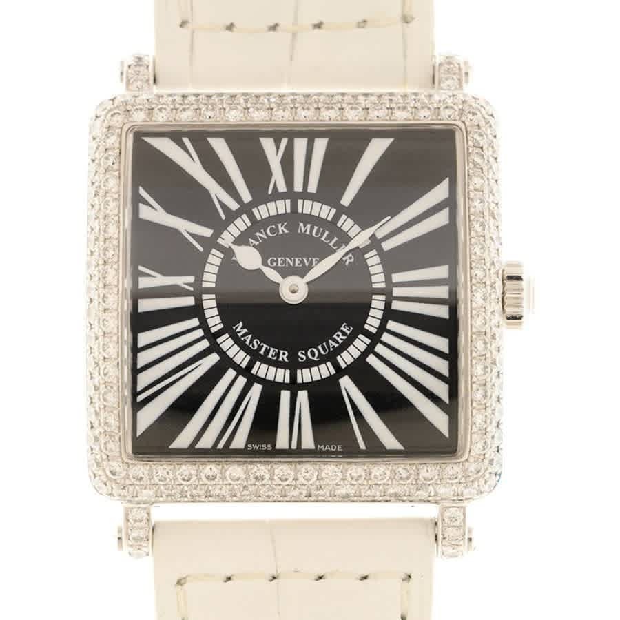 Franck Muller Master Square Quartz Diamond White Dial Unisex Watch 6002LQZD(WG)-BLK