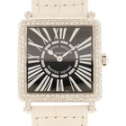 Franck Muller Master Square Quartz Diamond White Dial Unisex Watch 6002LQZD(WG)-BLK