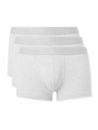 Sunspel - Three-Pack Stretch-Cotton Boxer Briefs - Gray