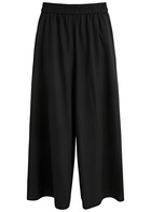 Eileen Fisher Cropped Wide-leg Cotton Trousers Black