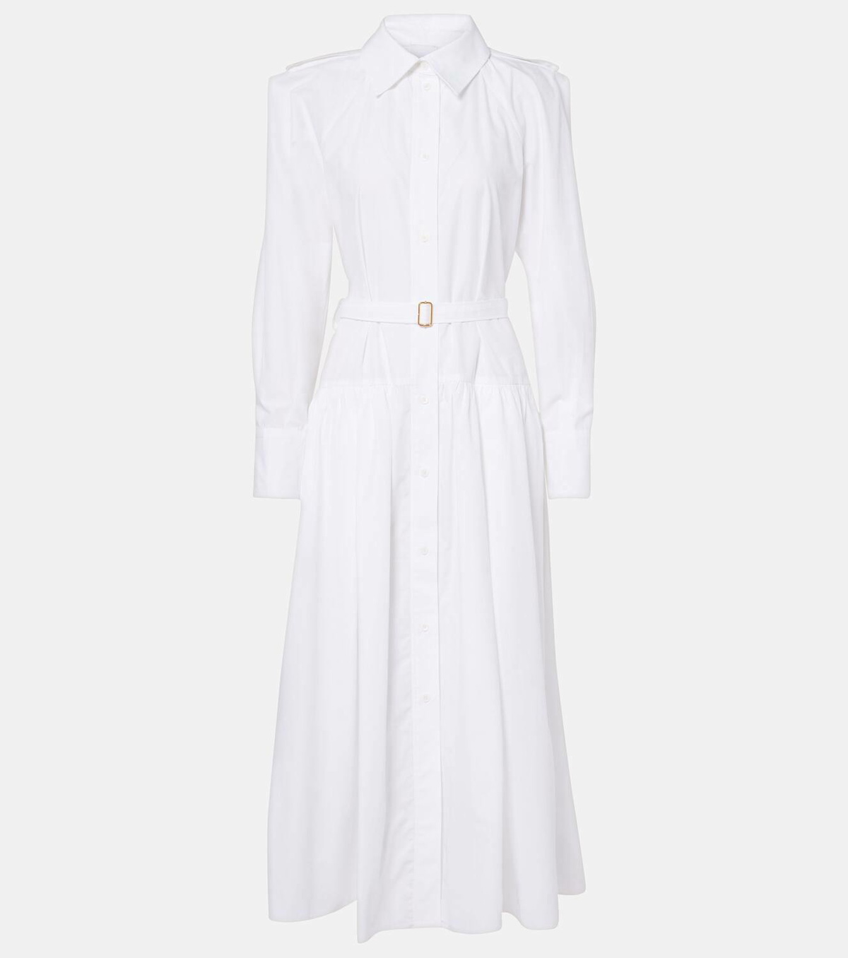 Patou Belted cotton poplin shirtdress