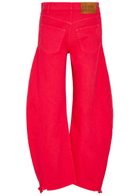A.W.A.K.E Mode Mirrored Effect Barrel-leg Denim Jeans Red