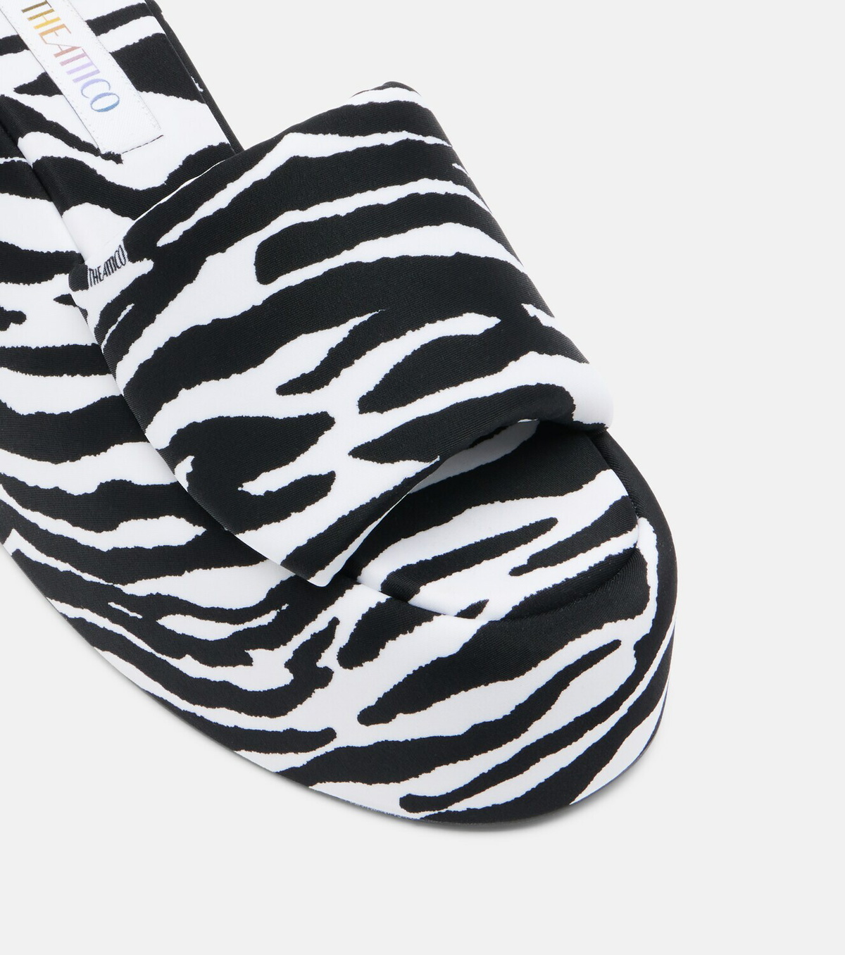 The Attico Mochi zebra-print platform slides