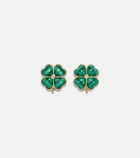 Yvonne Léon Puces Dôme Trèfle 9kt gold earrings with malachite and diamonds