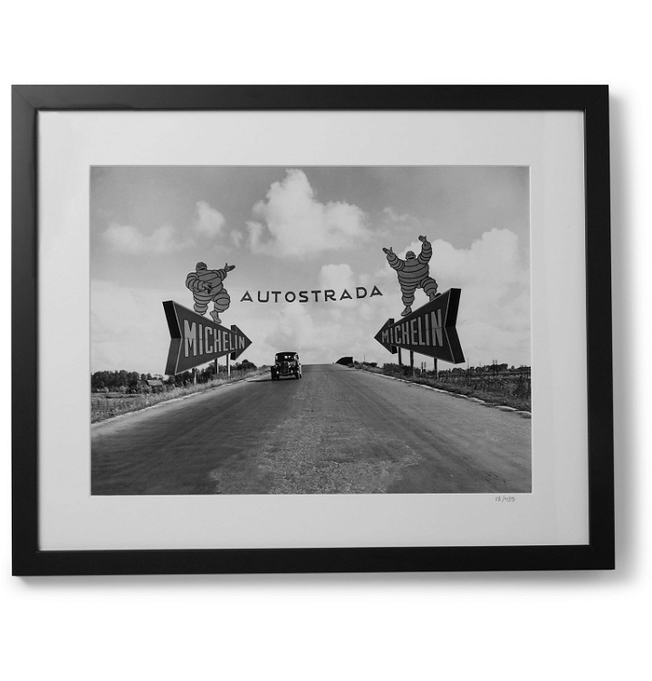 Photo: Sonic Editions - Framed 1947 Turin-Milan Autostrada Print, 16" X 20" - Black