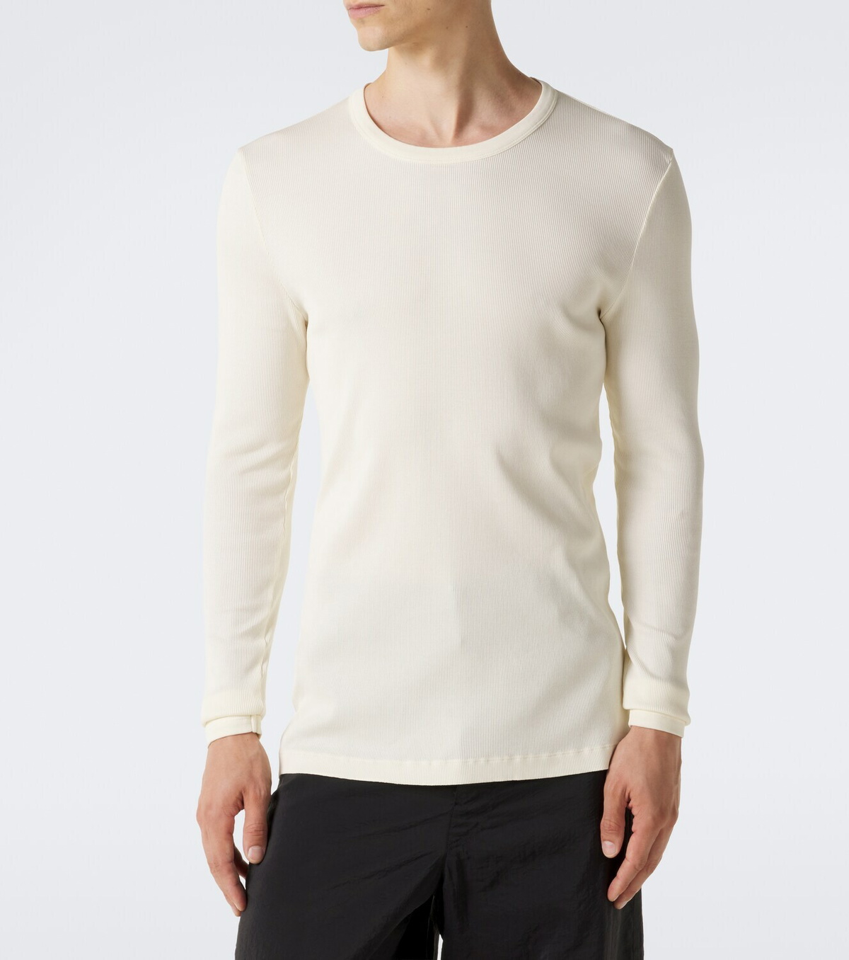 Lemaire Ribbed-knit cotton T-shirt